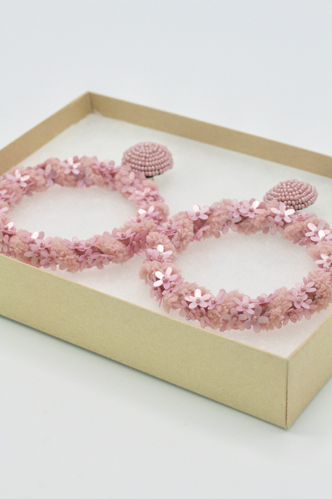 Blush Pink Statement Earringsvintage Rose Wedding Etsy