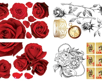 Belles & Whistles Roses Are Red Transfer- Dixie Belle