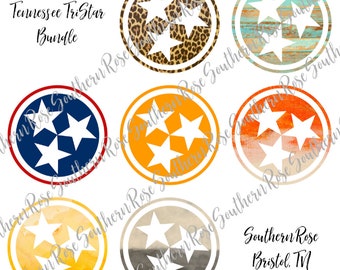 Tennessee TriStar PNG Bundle - Orange, Smokey Gray, Red and Blue