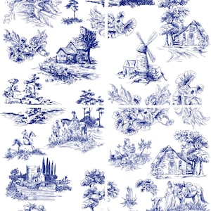 Belles & Whistles Cottage Toile Transfer- Dixie Belle