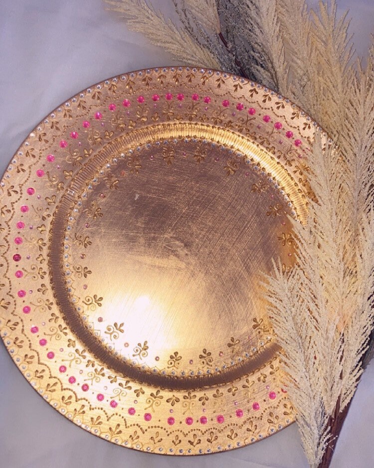 Mehndi Thaal Charger Plate Etsy