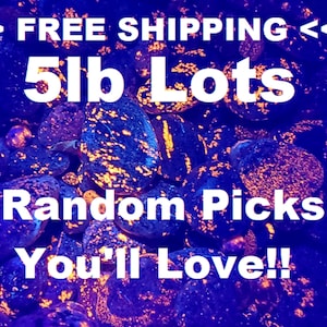 5 Pound Lot of Fluorescent Sodalite, Mystery Bag, Yooperlite, Gift, Rocks, Lake Superior, Free Shipping In USA