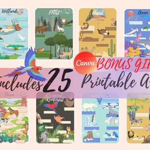 Set Of Educational Posters, Learn Animals- Habitats- Life cycle- Solar system, Playroom prints, Educational Learning Posters