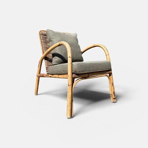 Adrien Audoux and Frida Minet Attributed Lounge Chair | Bamboo & Rattan | France
