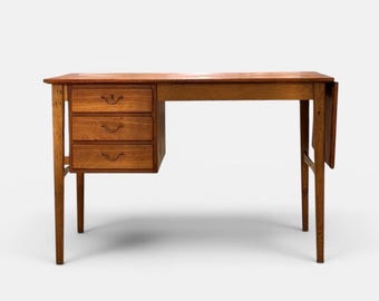 Deense meubelmaker | Uitschuifbaar bureau | Teak en eiken | jaren 1950