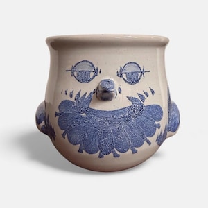 Maceta Bjørn Wiinblad • V65 • Dinamarca 1974 • Cerámica azul