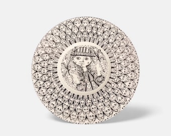 Piatto in ceramica Bjørn Wiinblad / Arredamento danese Mid-Century degli anni '60