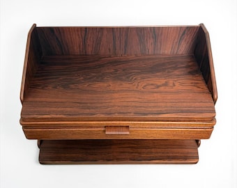 Vintage Danish wall-mounted nightstand in palisander, attributed to Østergaard, c. 1960s