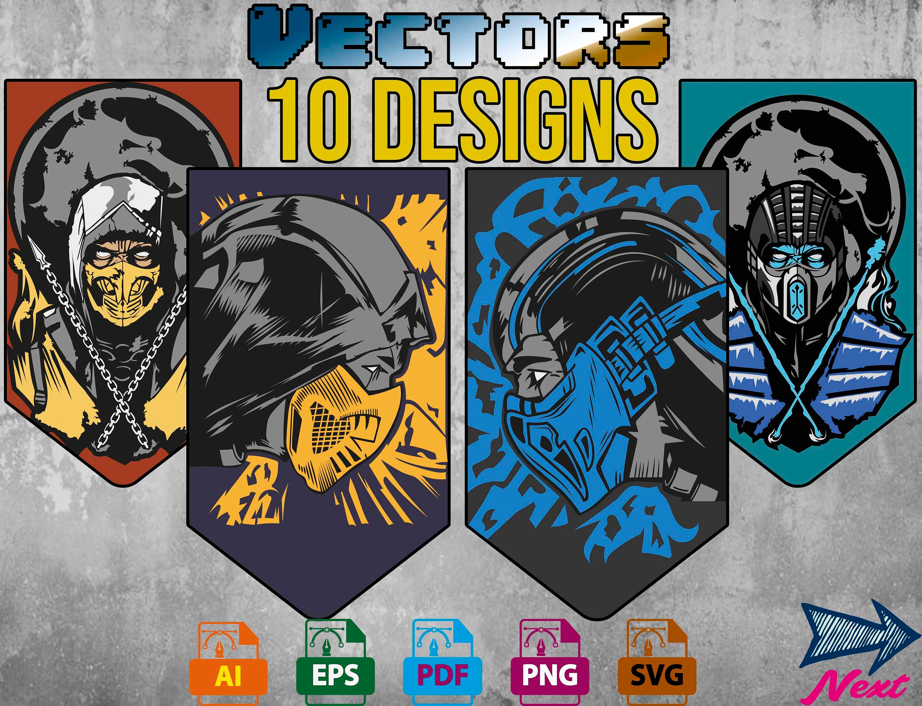 Svg mortal Kombat svg sub zero mortal kombat svg escorpion Etsy