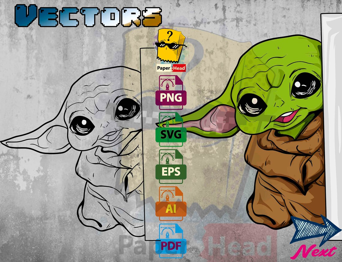 4 diseños Baby Yoda Mandalorian svg cricut png vector | Etsy