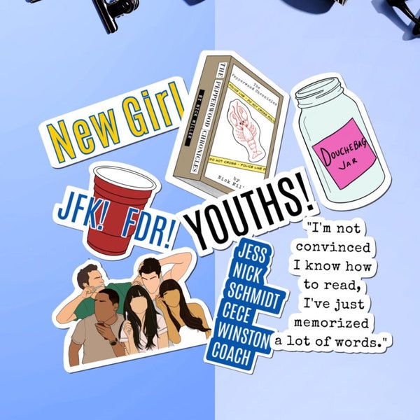 New Girl Vinyl Sticker Pack, Laptop Decals, Tumbler Stickers