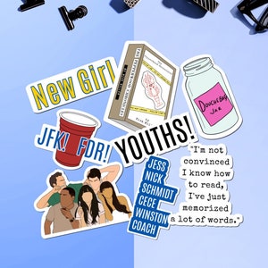 New Girl Vinyl Sticker Pack, Laptop Decals, Tumbler Stickers