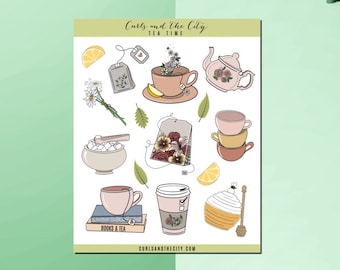 Tea Time Sticker Sheet: Cozy Planner Stickers