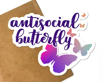 Antisocial Butterfly Sticker