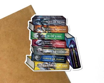 TOG Book Stack Sticker, Throne of Glass Series