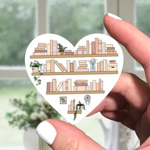 Heart Library Sticker, Book Vinyl Sticker