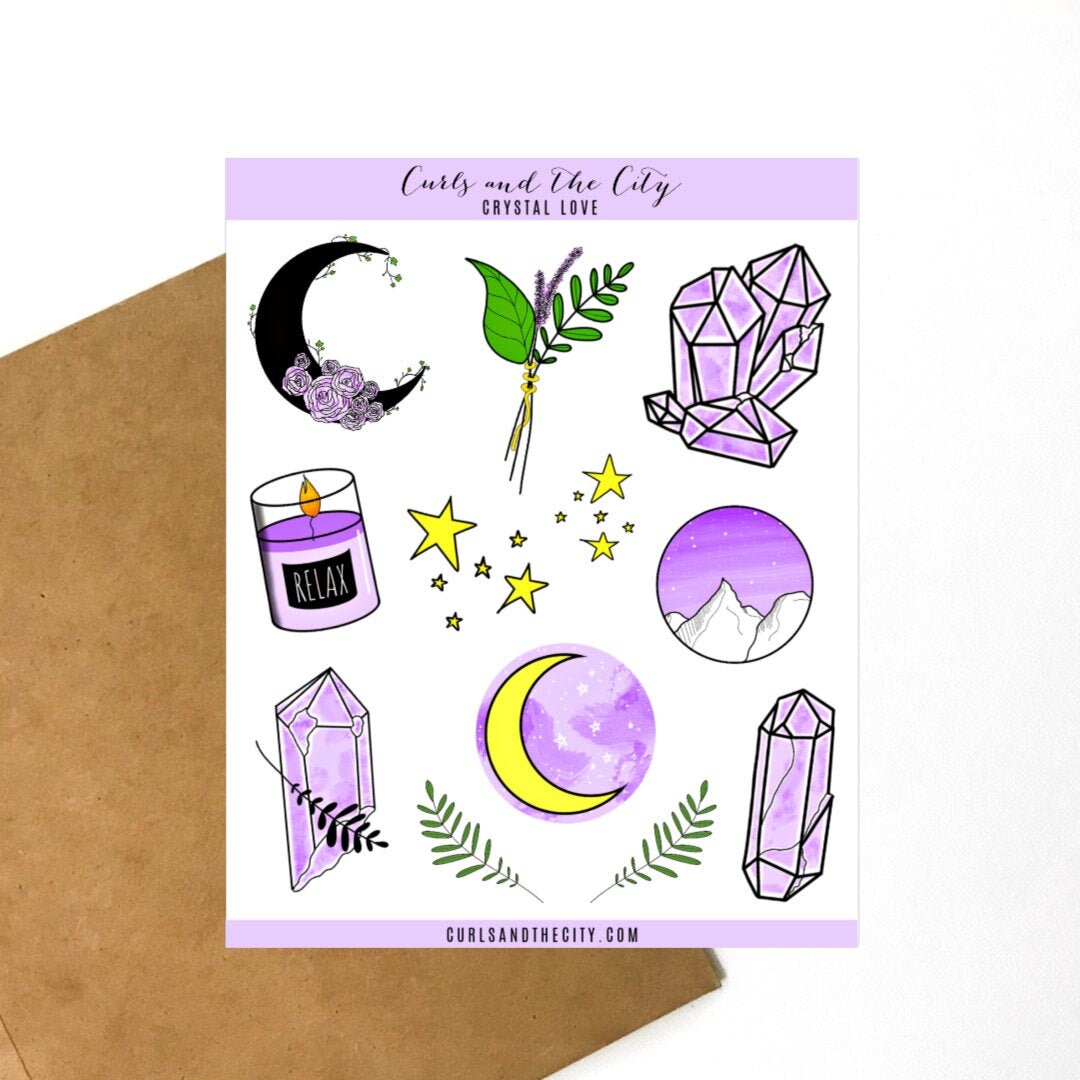 Crystal Sticker Sheet Crystal Love Sticker Sheet, Bullet Journal Planner Stickers - Etsy