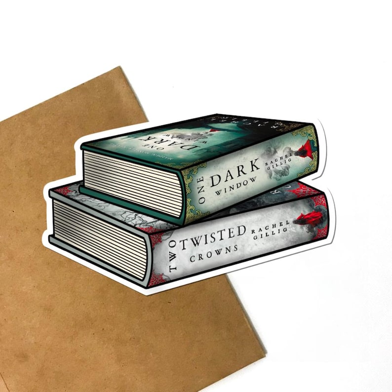 Dark Window Book Stack Sticker - Etsy