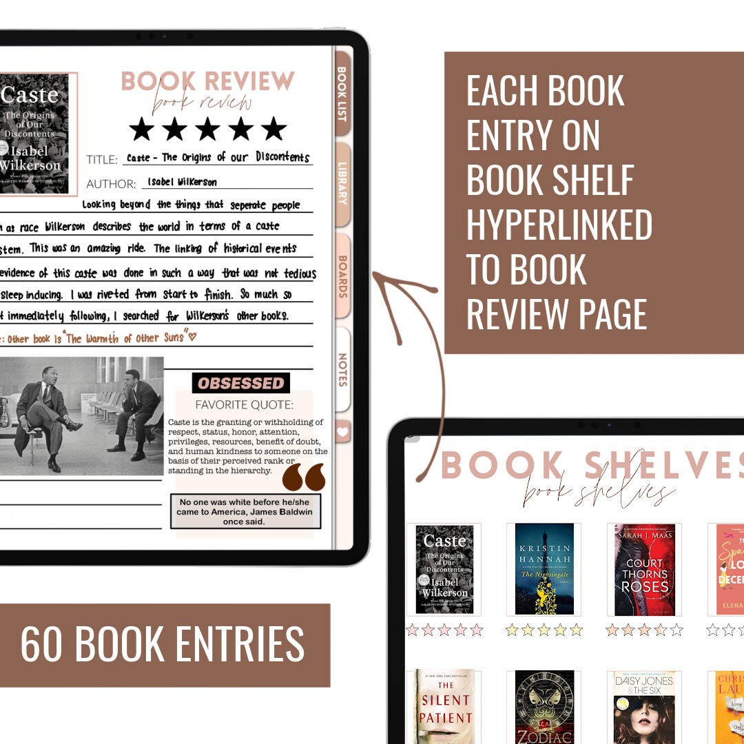 Digital Book Journal Goodnotes Reading Journal Etsy