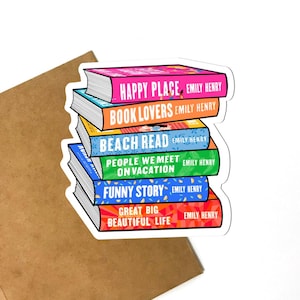 Happy Place Book Stack Sticker