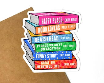 Happy Place Book Stack Sticker