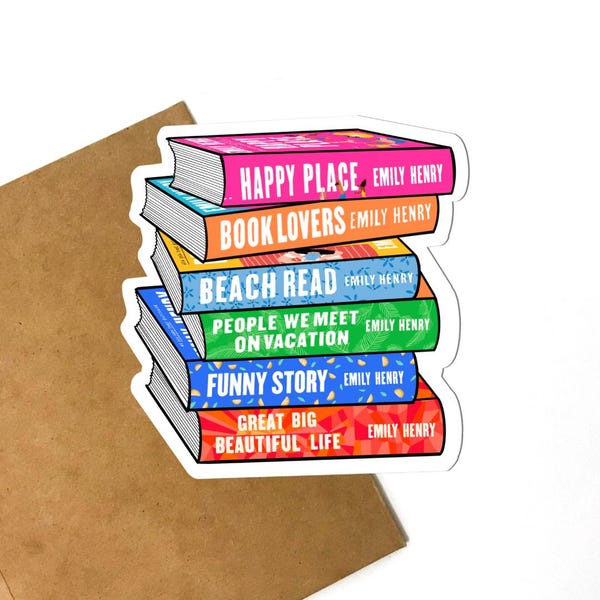 Happy Place Book Stack Sticker