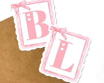 Coquette Initial Sticker