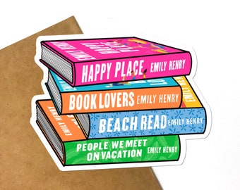Happy Place Book Stack Sticker