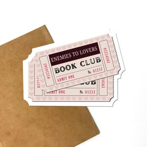 Enemies to Lovers Bookclub Ticket Sticker