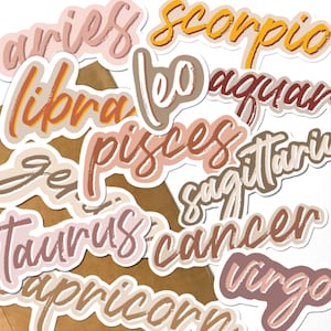 Zodiac Sign Sticker, Astrology