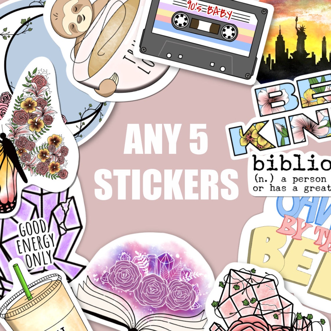 5 Vinyl Sticker Pack, Your Choice - Etsy