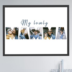 MAMMA personalisierte digital druckbare Fotocollage - individuelles einzigartiges Muttertagsgeschenk - Geburtstagsgeschenk für Mama - Wandkunst Poster - Geschenk für Sie