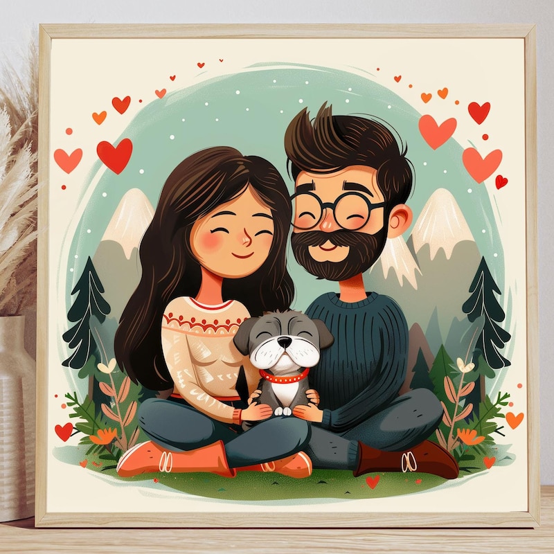 Couple Illustration - Etsy