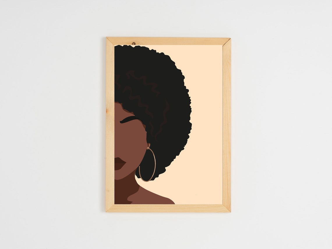 Black Woman Wall Art Black Art Poster Afro Girl Wall Art Etsy