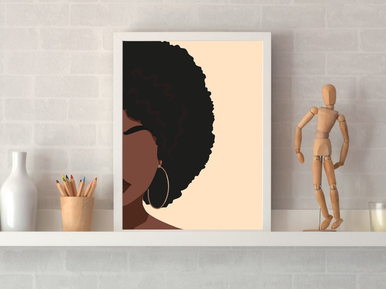 Black Woman Wall Art Black Art Poster Afro Girl Wall Art Etsy