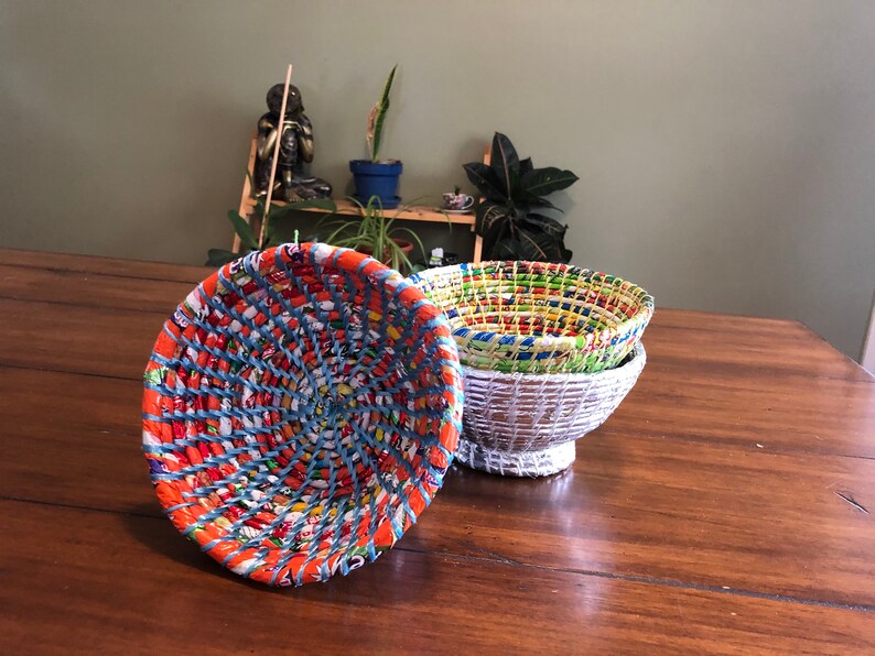 Woven Bowl From Recycled Plastic Recycled Plastic Bowl Etsy