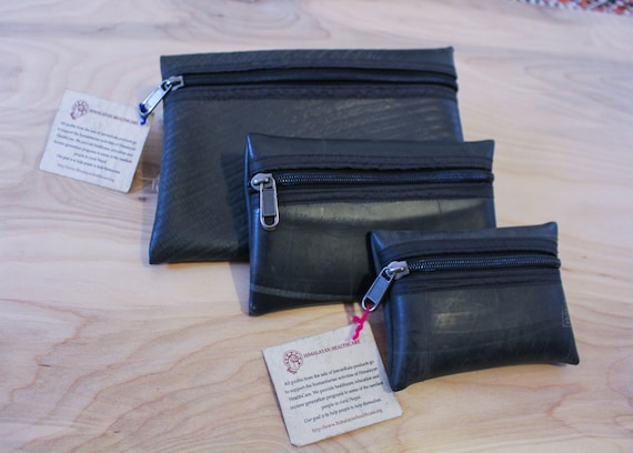 Porte monnaie en pneus recycl s Pochette fermeture clair pour
