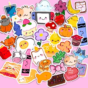 Mystery Grab Bag of 20 Small Die cut Stickers | Water Bottle Laptop Sticker | Journaling Notebook Sticker LAMINATED WATERPROOF RANDOM