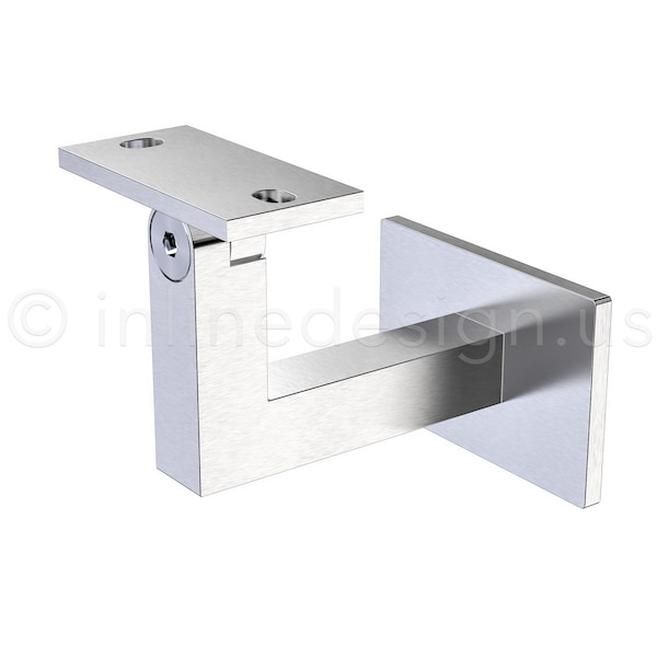 Stainless Steel Handrail Wall Bracket Square Adjustable by Inline Design