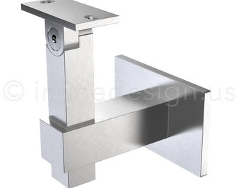 INLINE DESIGN GROUP INC Square Slim 2.5 In. Stainless Steel Handrail Wall Bracket HBWA.009 - The Home Depot - View #7