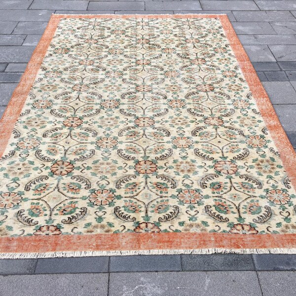 floral area rug 6x9 turkish rug vintage area rug large turkish rug low pile turkish rug large area rug 6x9 rug turkish woven rug floral rug