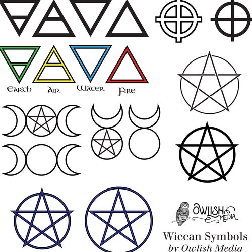 Wiccan / Pagan Symbols Clip Art Vector - Etsy