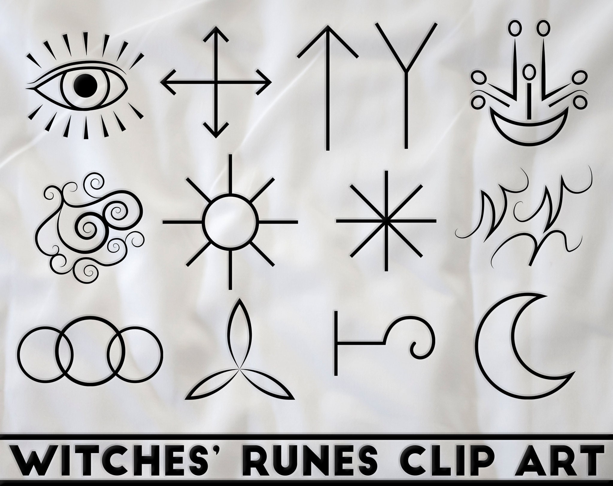 Witches Runes Clip Art Etsy
