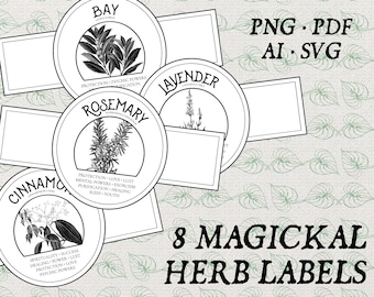 Witchcraft Herb Labels  - Printable