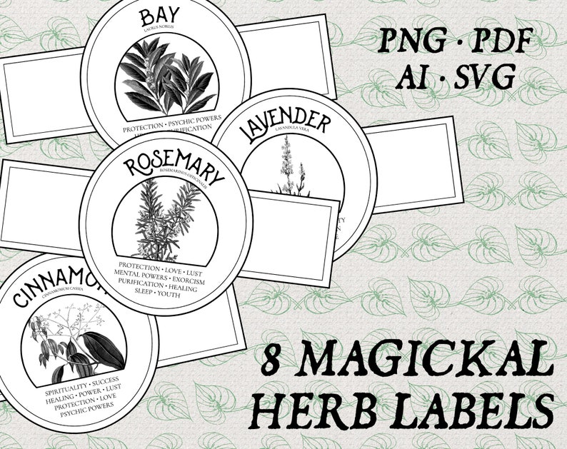 Witchcraft Herb Labels Printable - Etsy