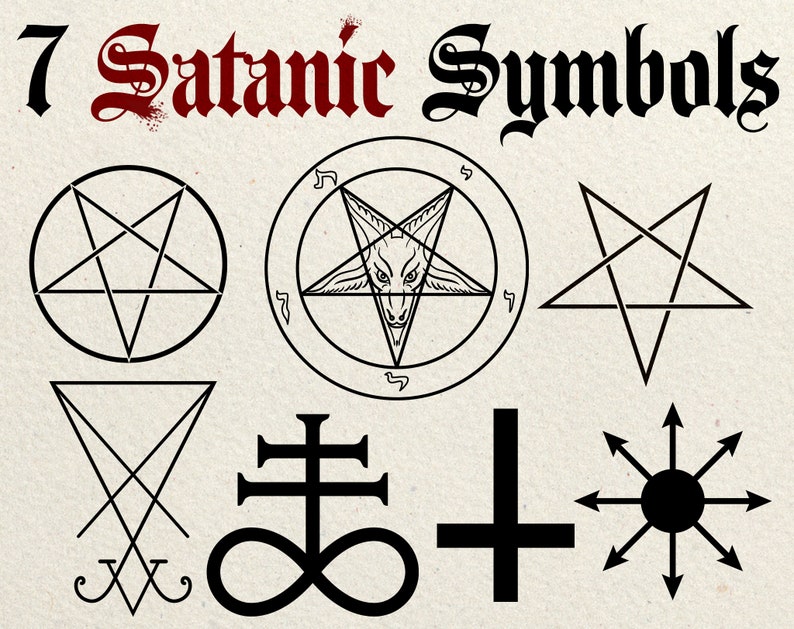 Satanic Symbols Clip Art Vector - Etsy Israel