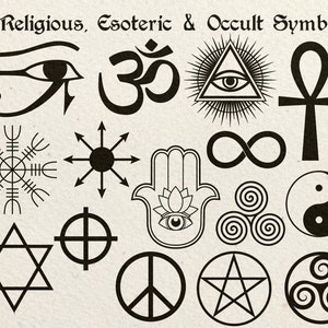 15 Religious, Esoteric & Occult Symbols Vector Clip Art