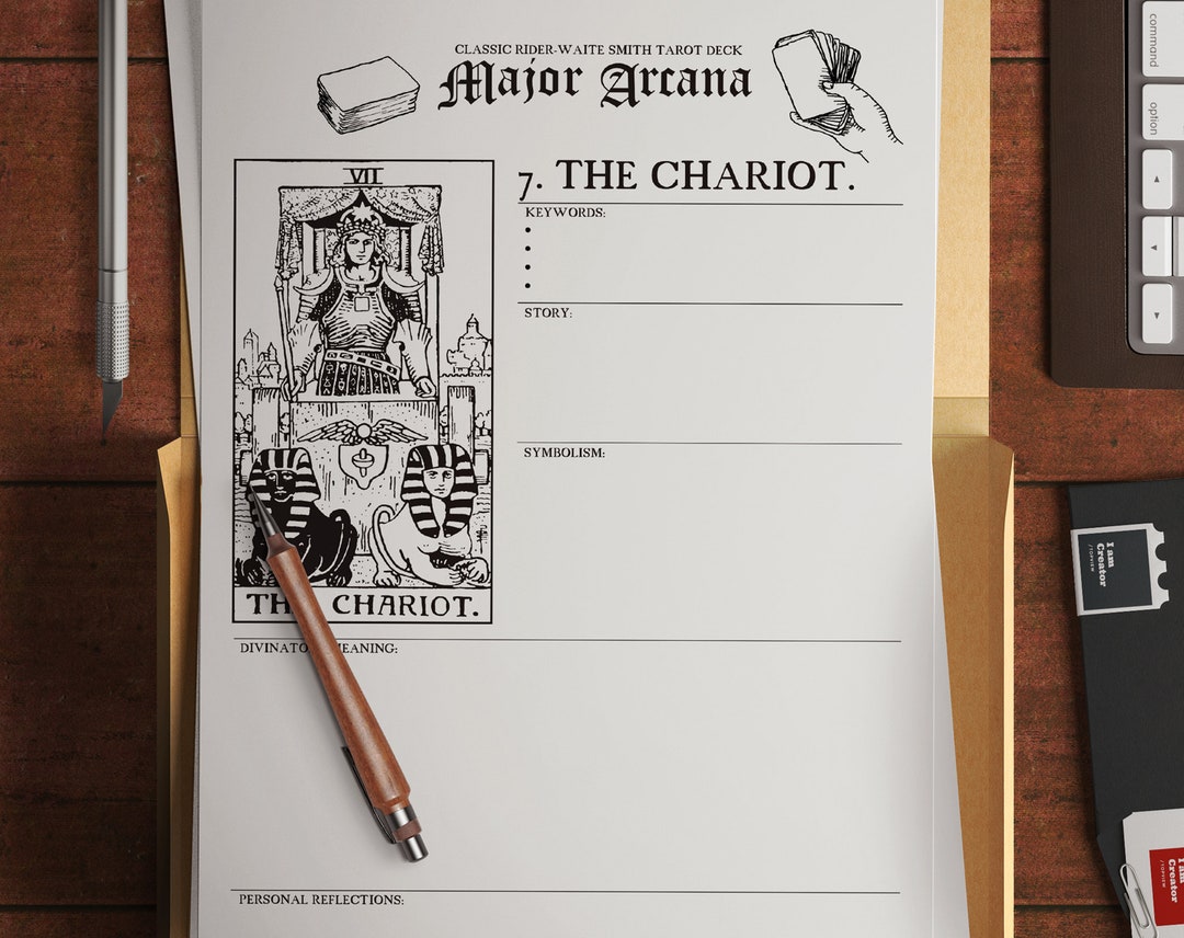 Printable Tarot Worksheets major Arcana - Etsy