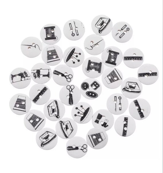 sewing themed buttons