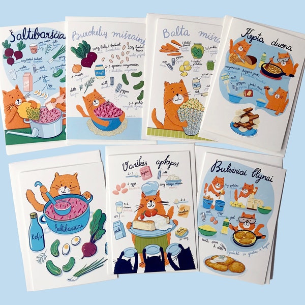 Lithuanian Food Greeting Cards Set